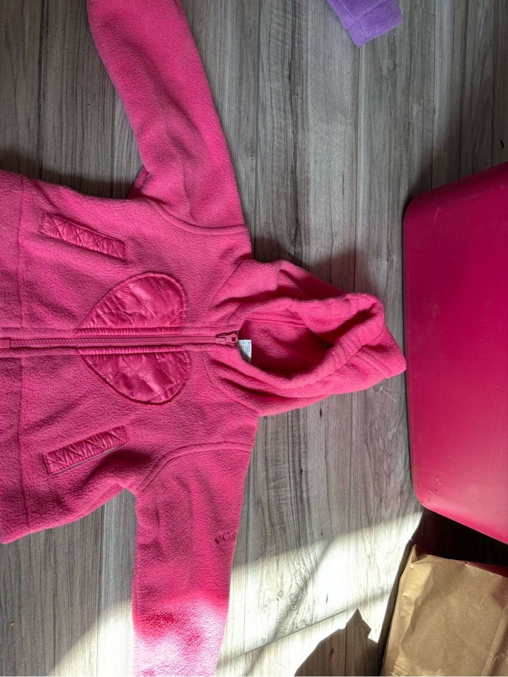 Columbia Girls' Hot Pink Hooded Fleece Jacket